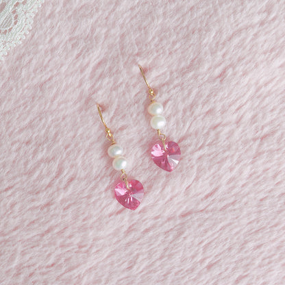 Pink Heart Earrings